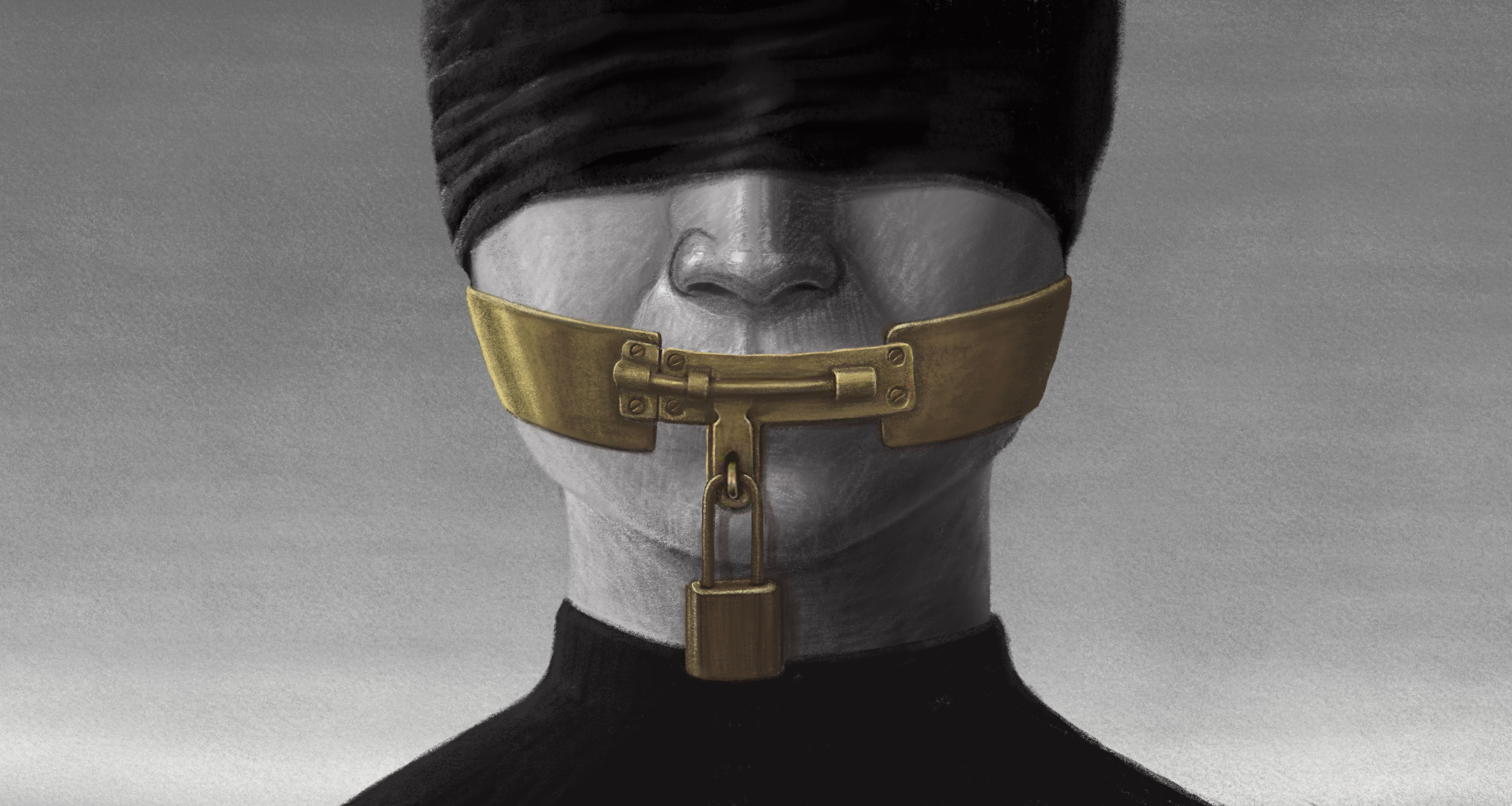 Free speech and freedom of expression concept surreal artwork